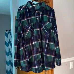 Plaid Button-Up shacket